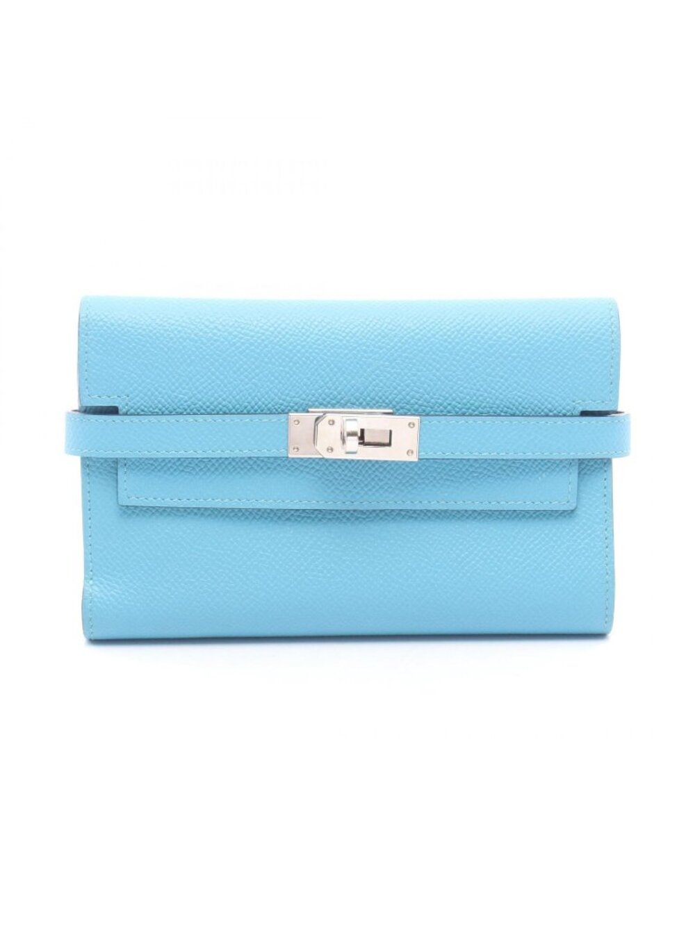 Hermes Trifold Wallet Kelly Medium Verso Blue Nord Rouge de Coeur
